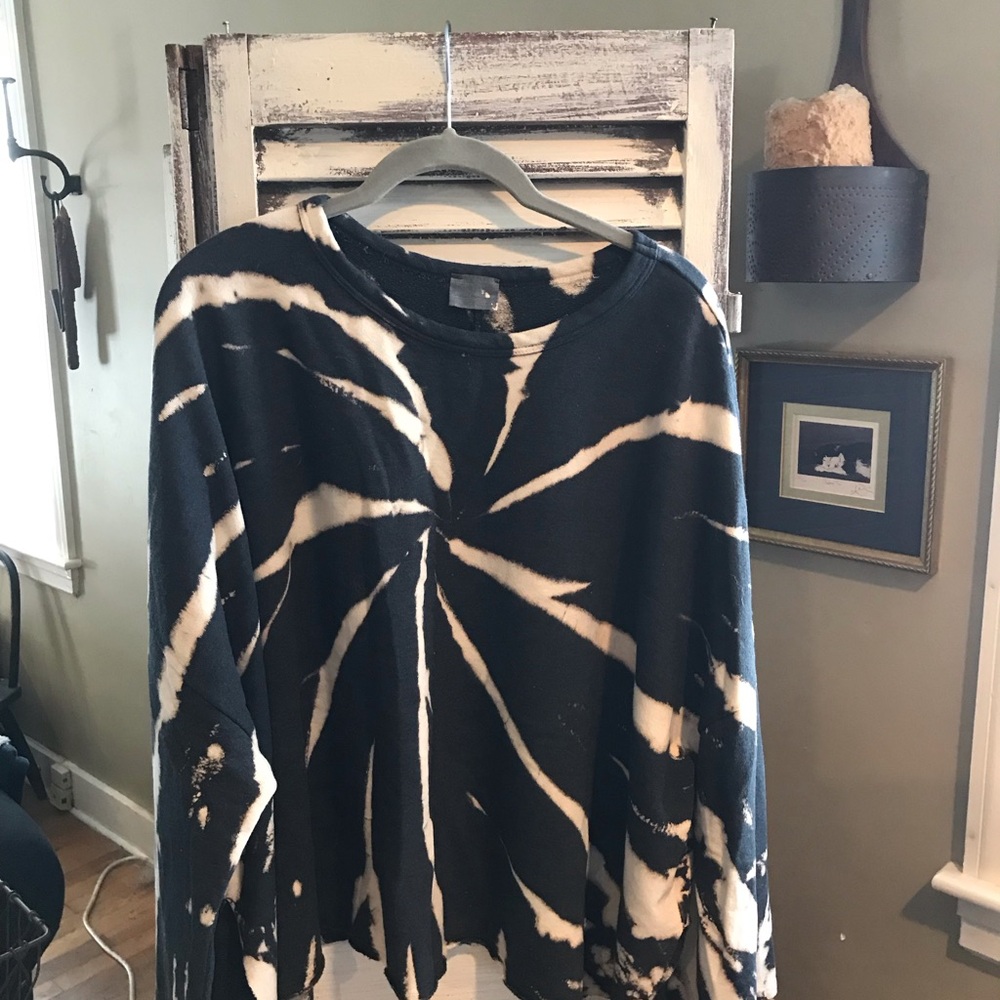 Black and Off White Tie-Dye Sweatshirt